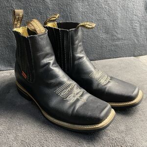 Black Lamas Chaparral Western Wear Rodeo Cowboy Boots Mens Size 9.5 Leather Work